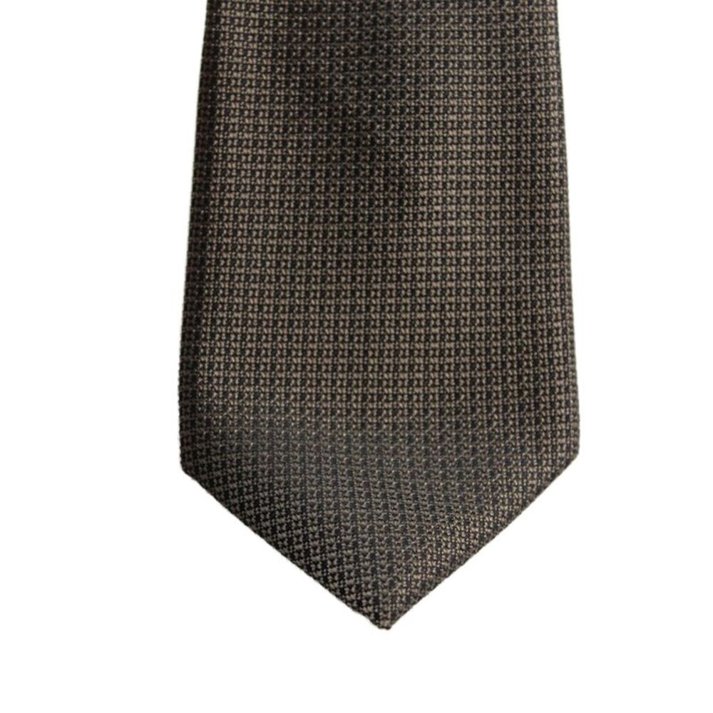 Calvin Klein Mens Satin Geometric Print Tie Brown